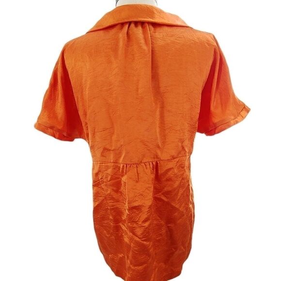 Victor Alfaro lustrous orange tunic top medium - Picture 7 of 11